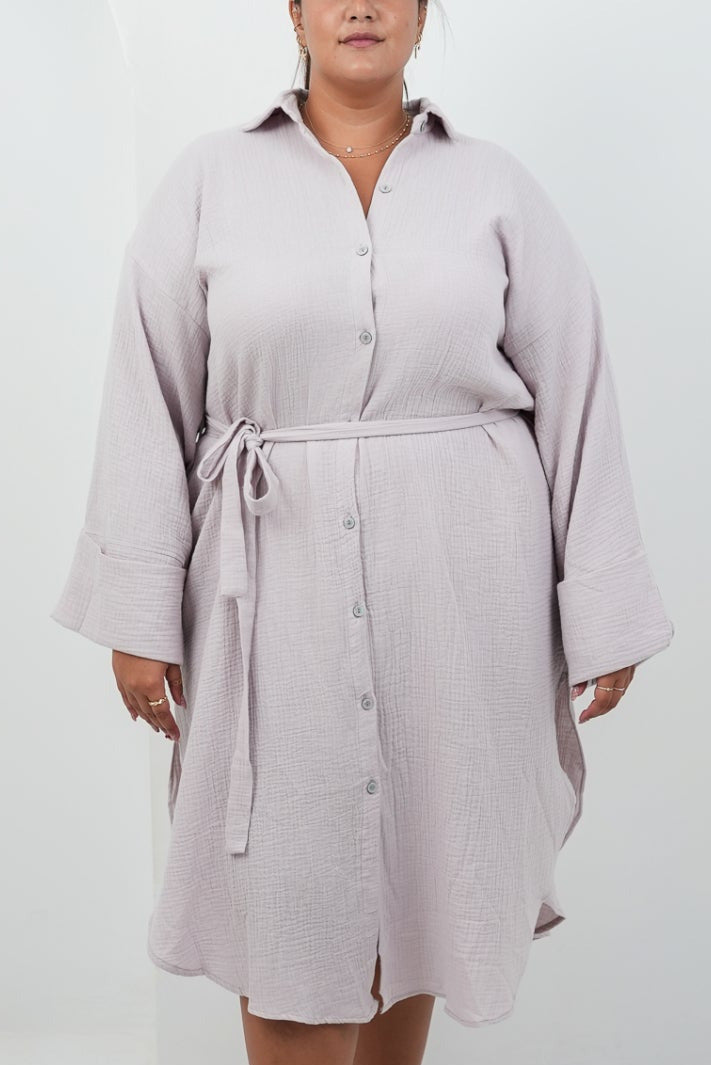 BELTED SHIRT DRESS